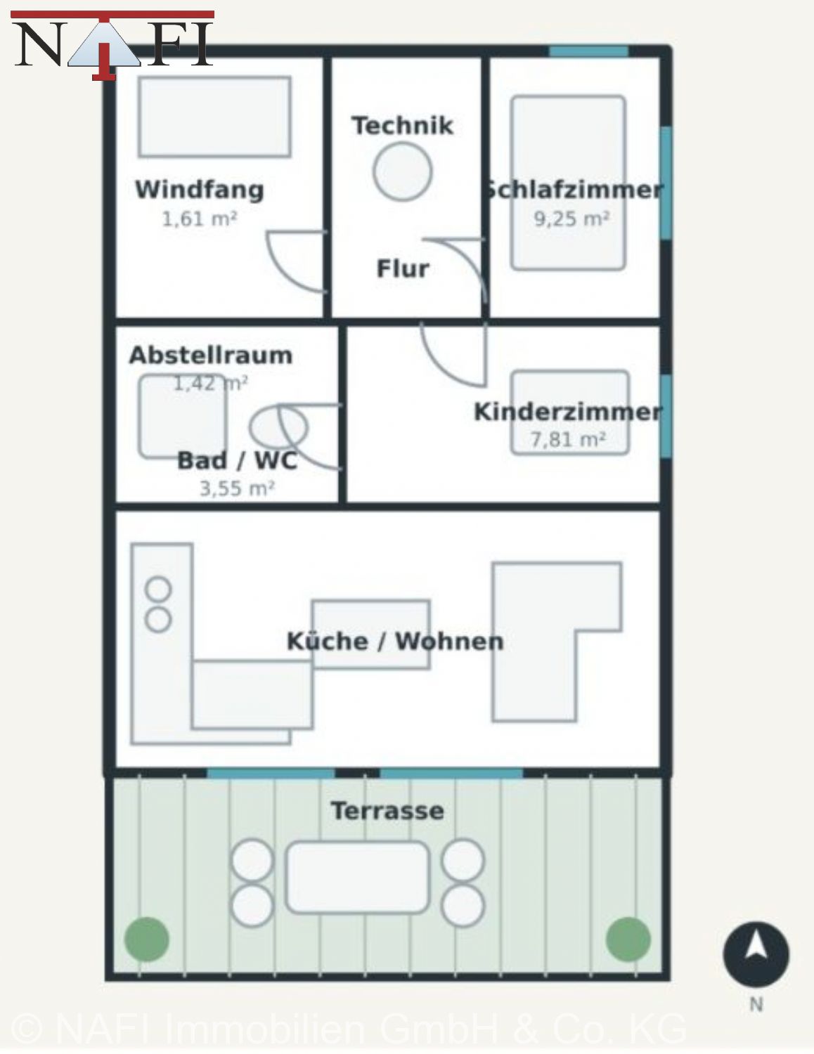 ** Modernisiertes Einfamilienhaus mit Einliegerwohnung und Sonnengarten ** - Grundriss Gartengeschoß (24550)