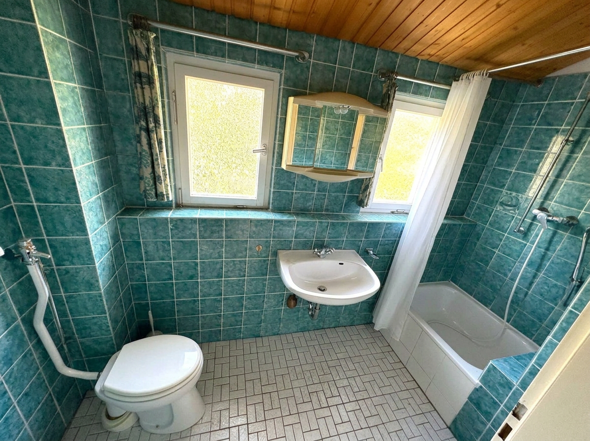 Alte Stadtvilla in Beste LAGE oder als Baugrundstück für 10 Familienhaus - Badezimmer Bilder KI bearbeitet (27419)
