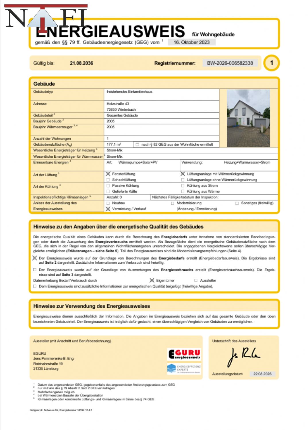 Exklusives Passivhaus mit Schwimmteich, Photovoltaik und hochwertiger Ausstattung - Energieausweis (22748)