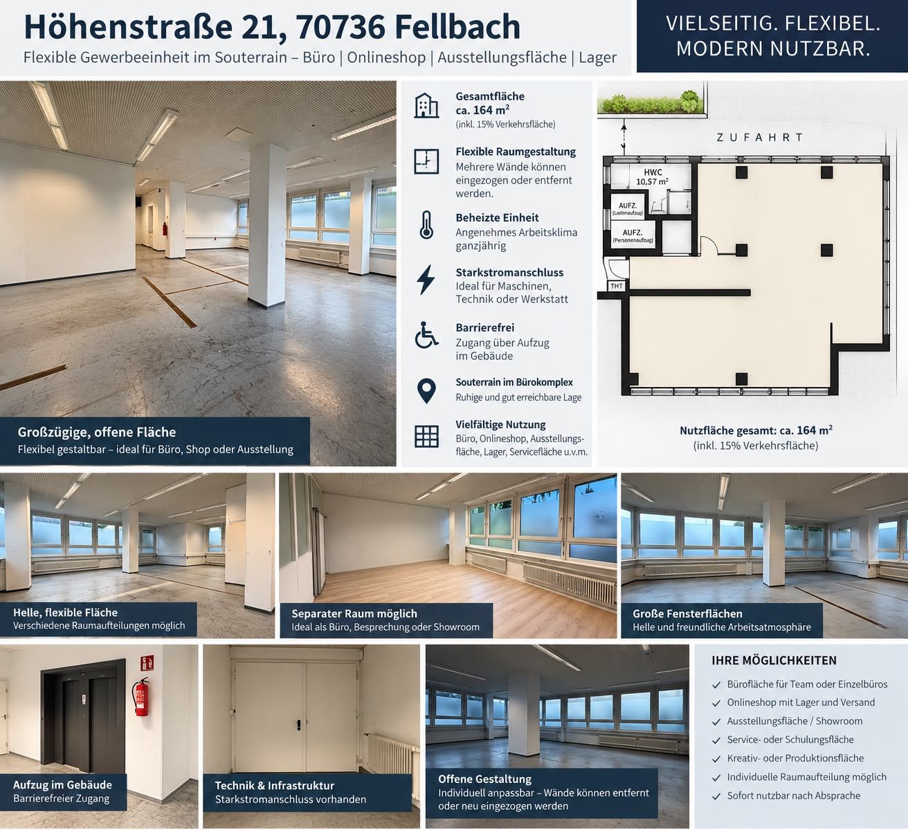 „164 m² Gewerbefläche in Fellbach | Flexibel teilbar | Büro • Lager • Showroom“ - Bild (27379)