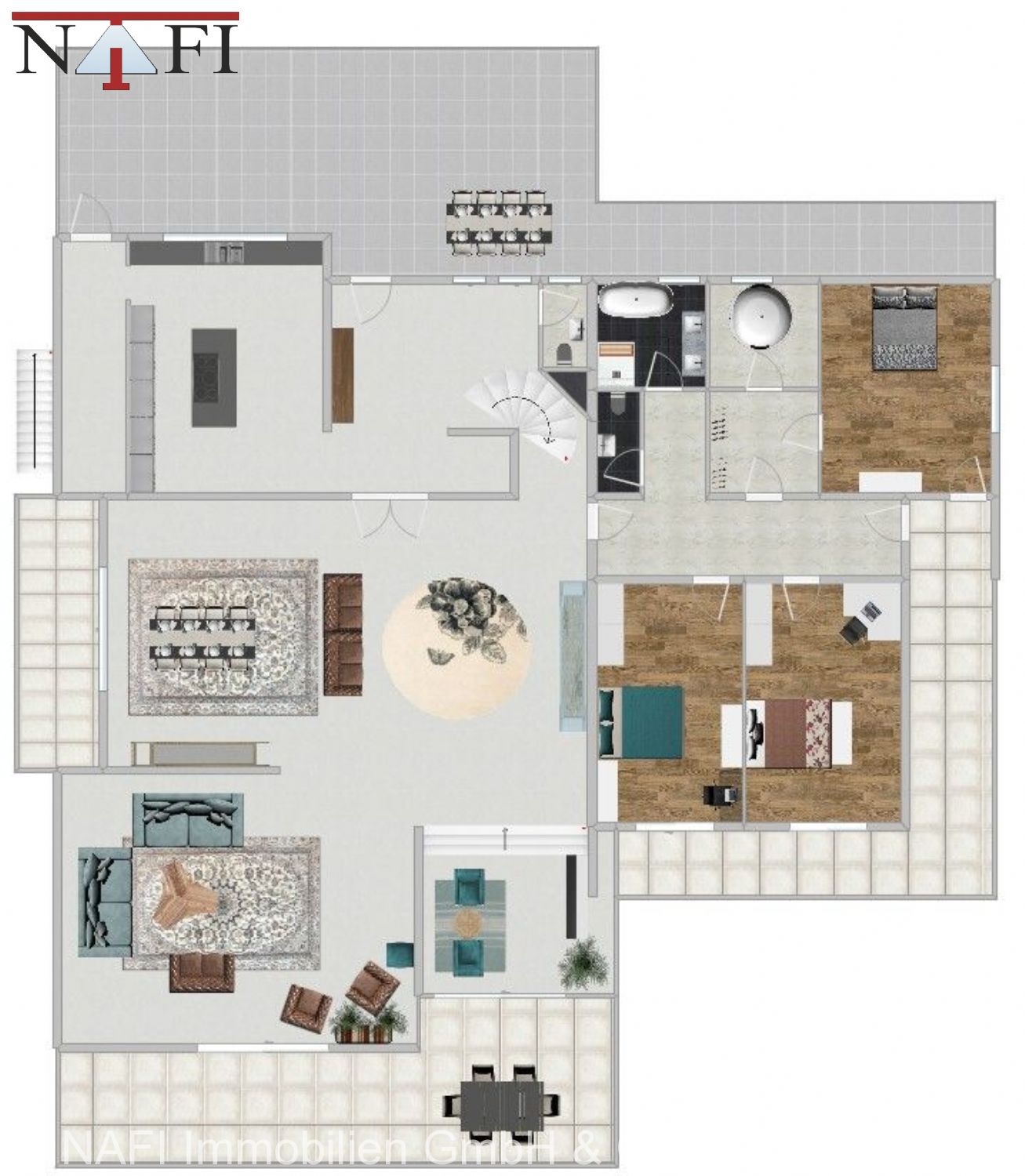 Exklusives Anwesen mit traumhaftem Ausblick & 8 privaten Tiefgaragenstellplätzen - Grundriss EG (22016)