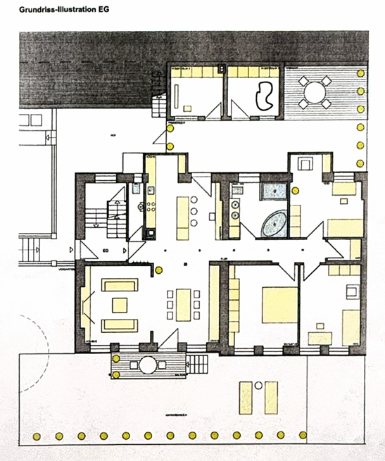 **Stilvoll kernsanierte Gartenwohnung mit 165 m² – Terrasse, Garten & Balkon in Stuttgart-Nord** - Grundriss (25363)
