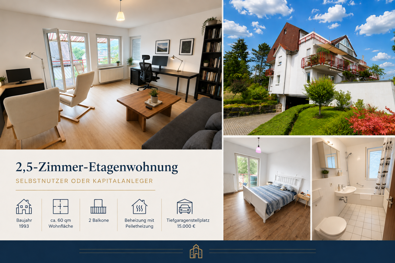 Werthaltige Kapitalanlage – Moderne 2,5-Zimmer-Wohnung in gepflegter Wohnanlage - Titelbild (22316)