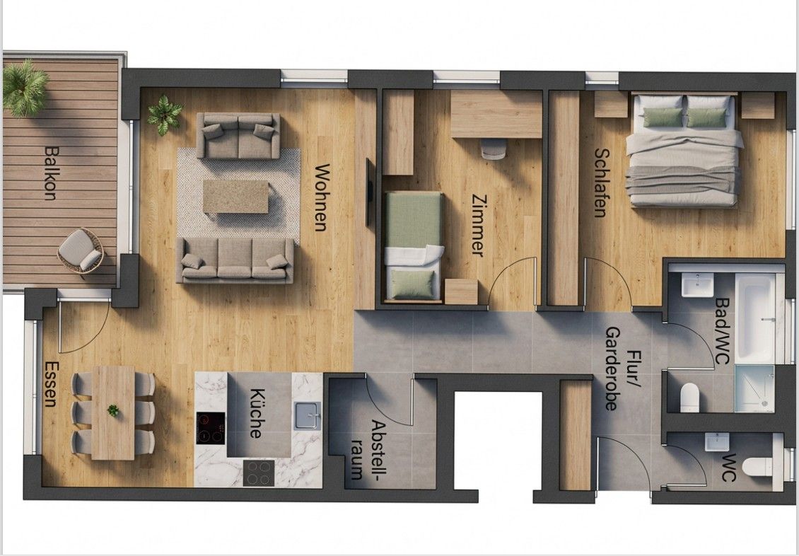 ** Exklusive Traumwohnung im Neubau-Standard – hochwertig, modern, sofort begehrenswert ** - Grundriss (19301)