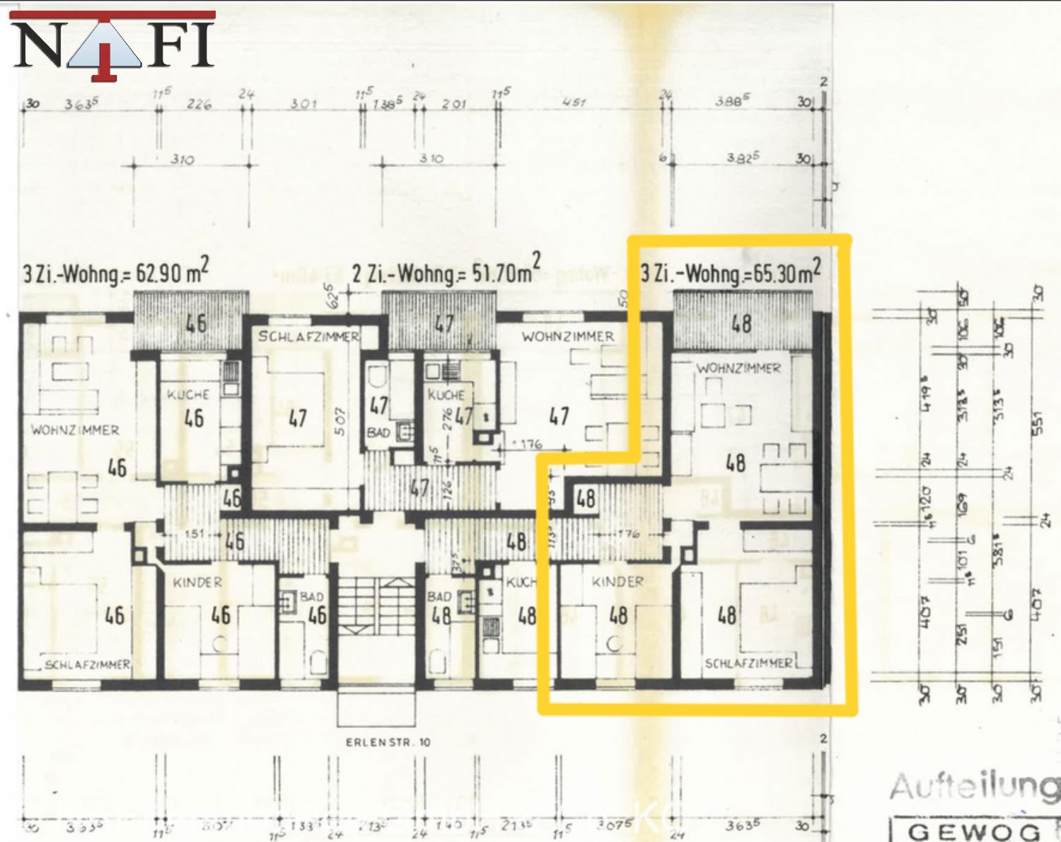 Sonnige Wohnlage + Garage**Clever geschnittene 3-Zimmer-Wohnung mit Balkon** - Grundriss (27257)