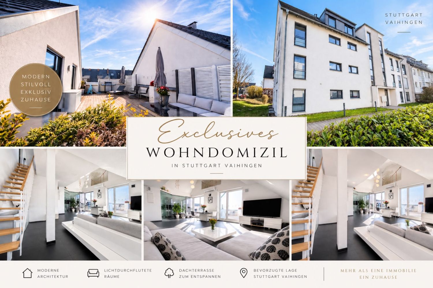 *EXCLUSIVES Domizil mit Traumterrasse & luxuriöser Ausstattung in Stuttgart-Vaihingen - Titelbild (25283)
