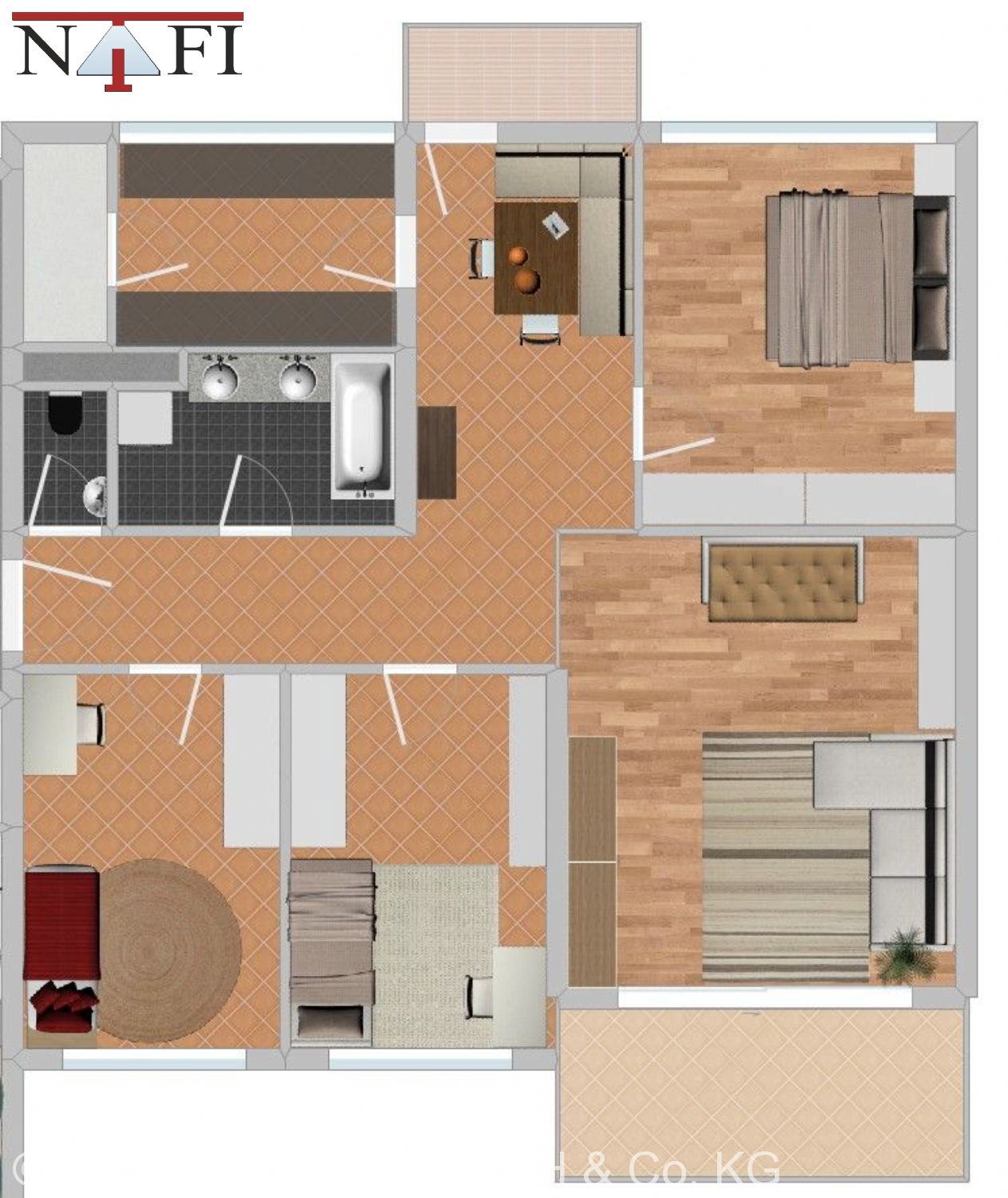 + Komfortabel wohnen – Barrierefreie 4,5-Zimmer-Wohnung mit Weitblick + - Grundriss (18489)