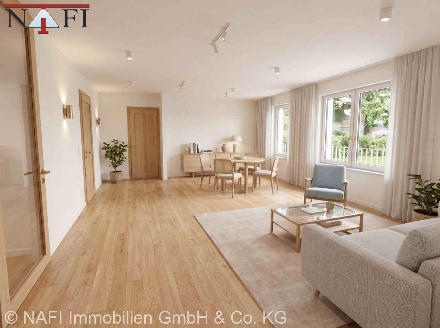 *** Neubau-Erstbezug im Herzen eines Waiblinger Teilorts*** - Wohnzimmer – virtuell eingerichtet (18053)