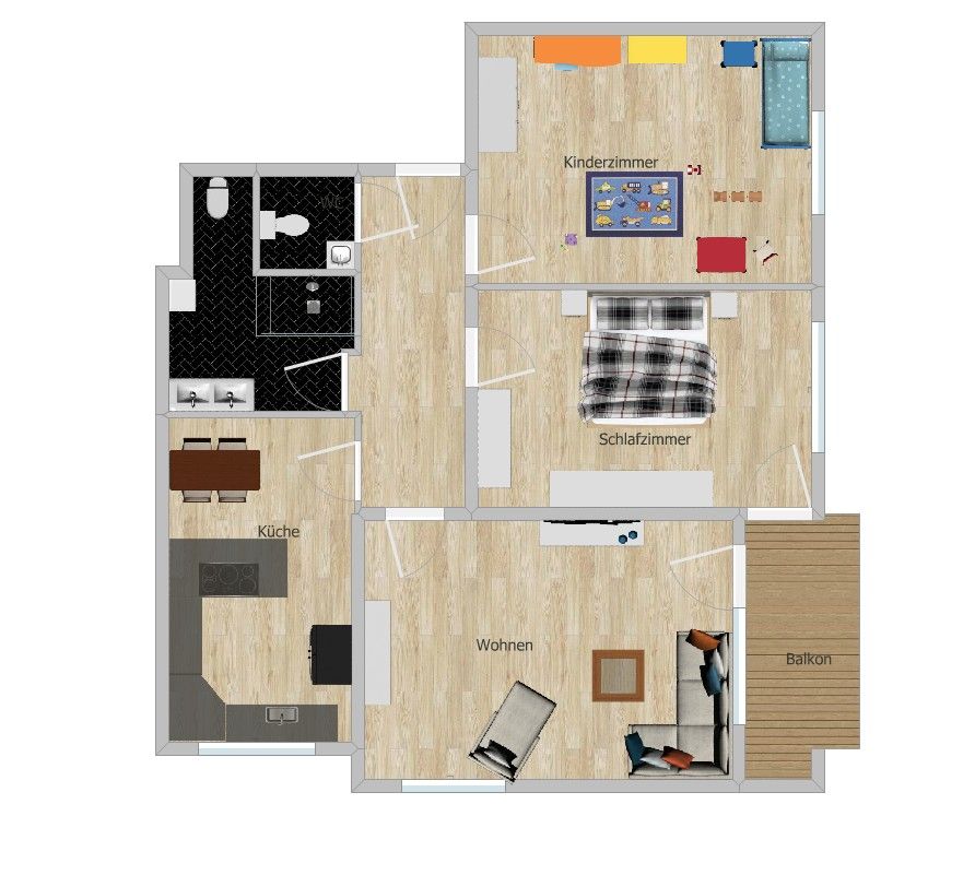 Barrierefrei ~ 3 bzw. 4-Zimmer-Erdgeschosswohnung in ruhiger Wohnlage, 73773 Aichwald, Erdgeschosswohnung