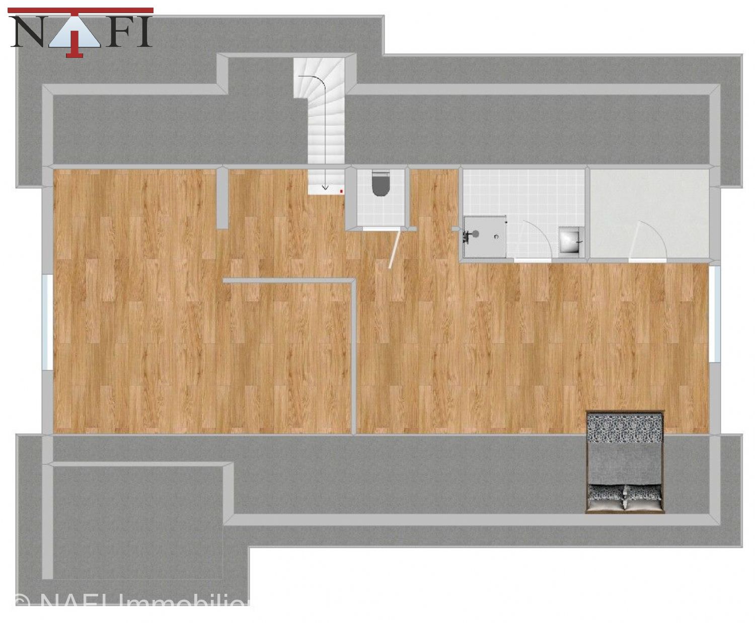 ** Solide Kapitalanlage: Mehrfamilienhaus mit Entwicklungspotenzial ** - Grundriss DG (22120)